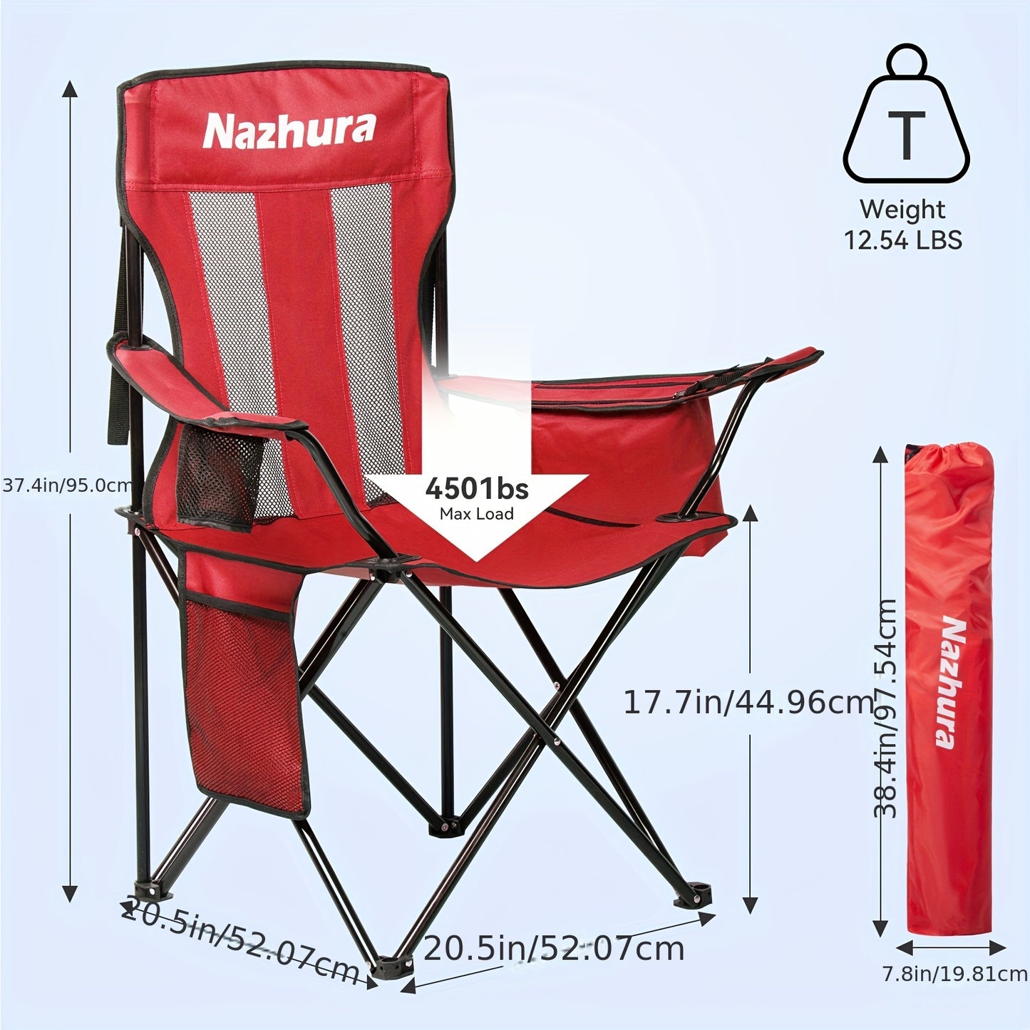 2/4pcs Folding Chair, Camping Chair with a Weight Capacity of 450Lbs, Breathable Mesh Design, Foldable for Easy Carrying. Get Once to Meet The Needs of The Whole Family. Suitable for Camping Trips And Courtyard Use.