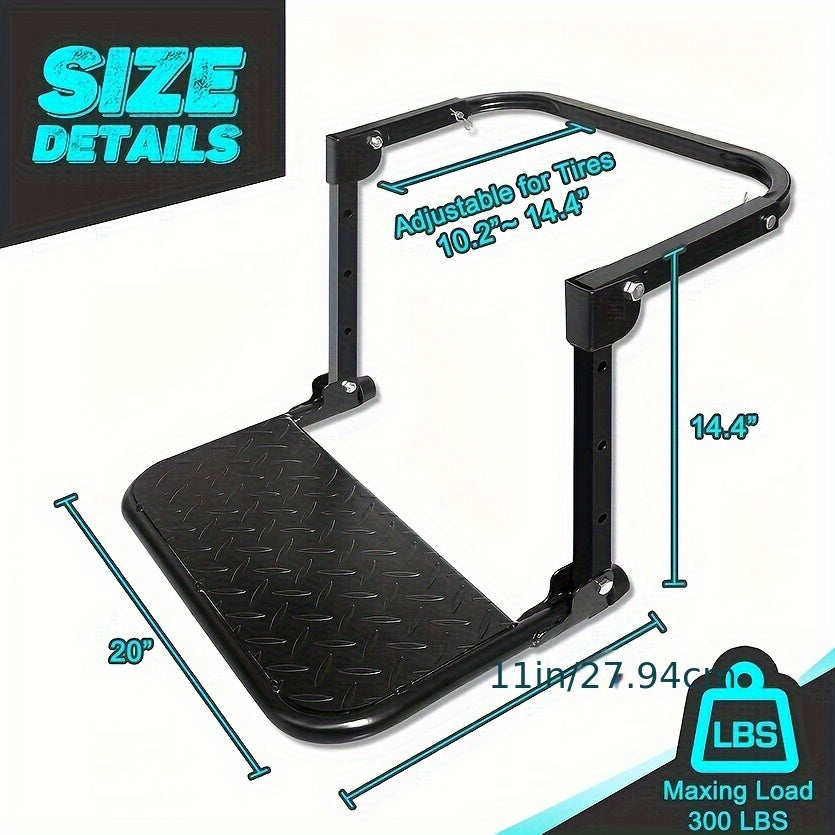 Kairay Folding Tire Step Portable Wheel Step Adjustable Height and Width Non Slip for Truck SUV Pickup Maximum 350 Pounds Suitable for Maximum Tire Width of 14 Inches Truck Accessories for Men Pickup Accessories