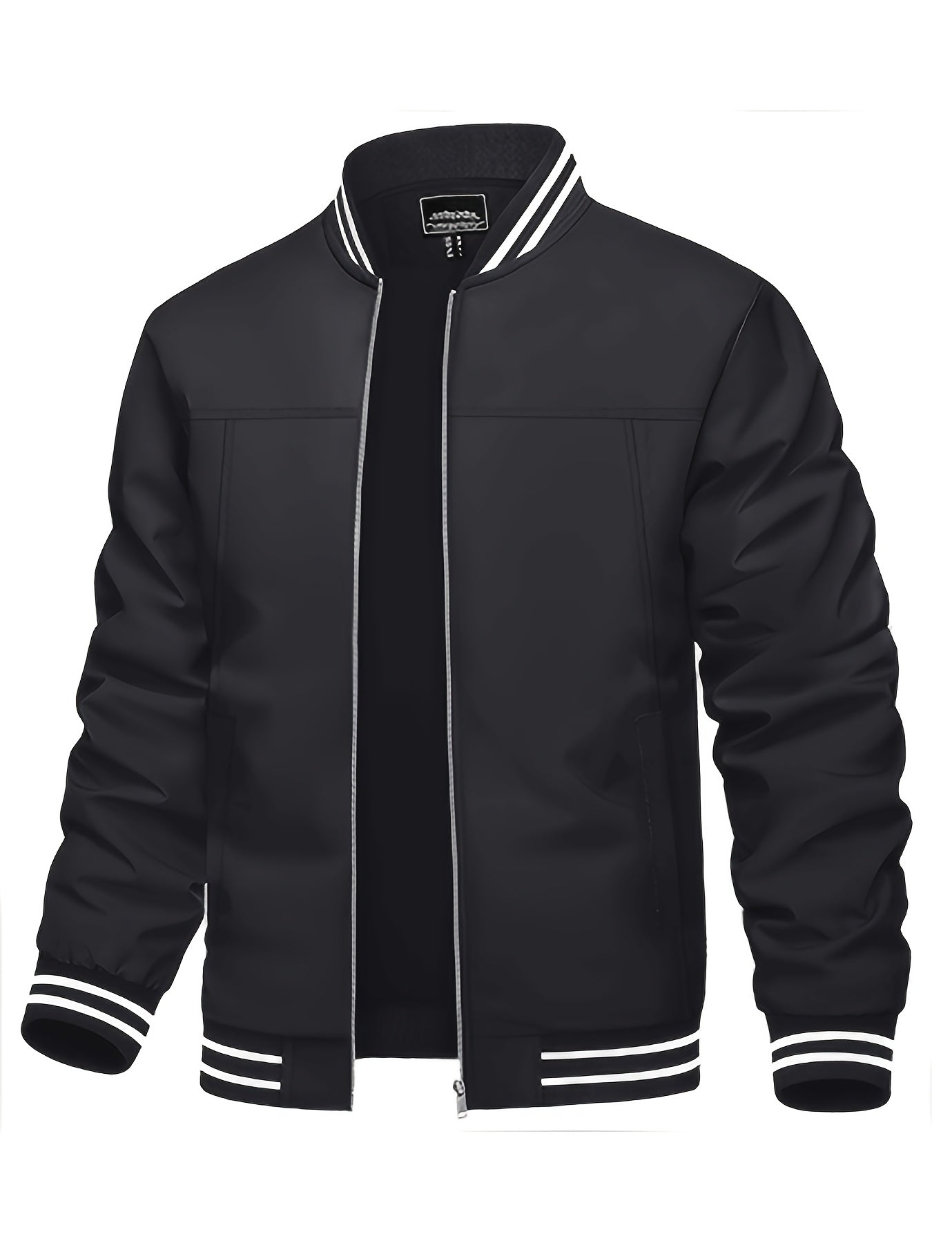 Lightweight Breathable Bomber Jacket for Men Casual Windbreaker with Full Zip Closure Multiple Pockets Ideal for Business Golf Hiking and Casual Attire