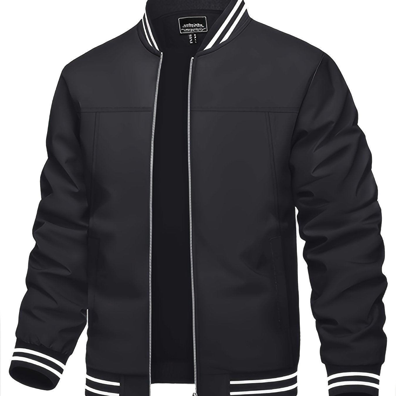 Lightweight Breathable Bomber Jacket for Men Casual Windbreaker with Full Zip Closure Multiple Pockets Ideal for Business Golf Hiking and Casual Attire