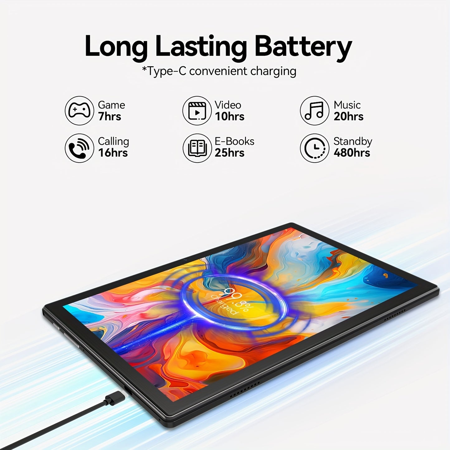 Android 13 Tablet 2024 Newest 10 Inch Octa-Core Tablet, 128GB ROM+16GB RAM (8+8 Virtual)+1TB Expand, 5G WiFi Tablet with 13MP+8MP Camera, 6000mAh Battery, 2in 1 Tablet with Keyboard, Case, Stylus Without Electricity, New Year