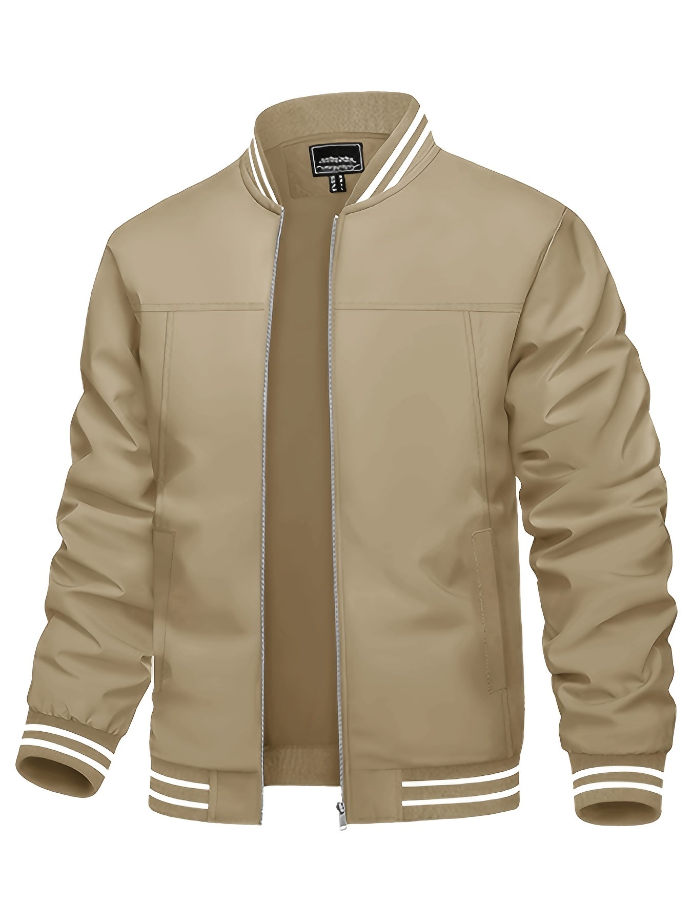 Lightweight Breathable Bomber Jacket for Men Casual Windbreaker with Full Zip Closure Multiple Pockets Ideal for Business Golf Hiking and Casual Attire