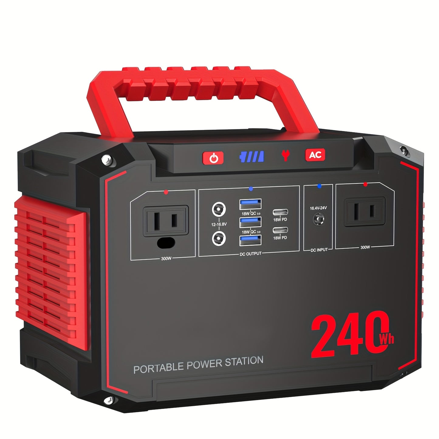 100W 300W Portable Camping Power Station 88.8Wh 111Wh 240Wh With AC USB-C PD USB QC3.0 DC Output LED Emergency Power Light For Outdoor Camping RV Traveling Emergencies