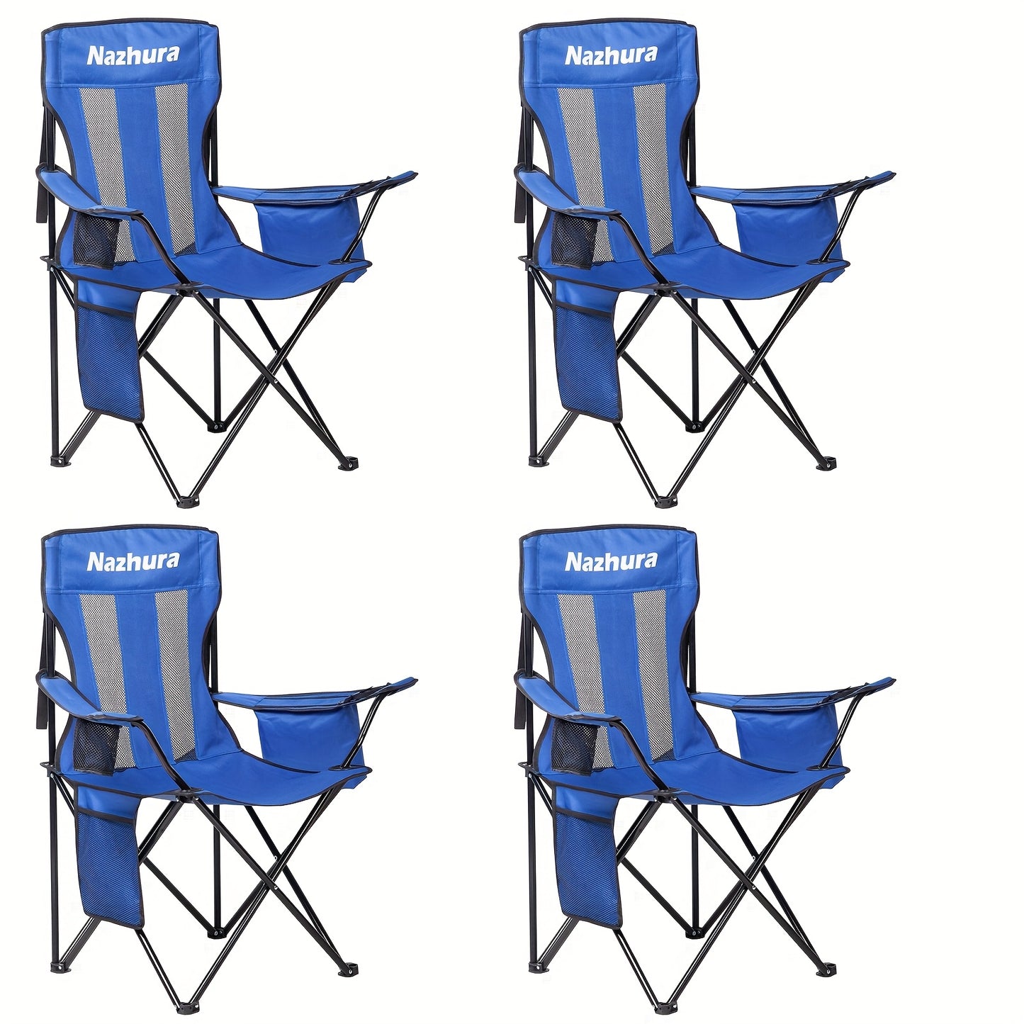 2/4pcs Folding Chair, Camping Chair with a Weight Capacity of 450Lbs, Breathable Mesh Design, Foldable for Easy Carrying. Get Once to Meet The Needs of The Whole Family. Suitable for Camping Trips And Courtyard Use.