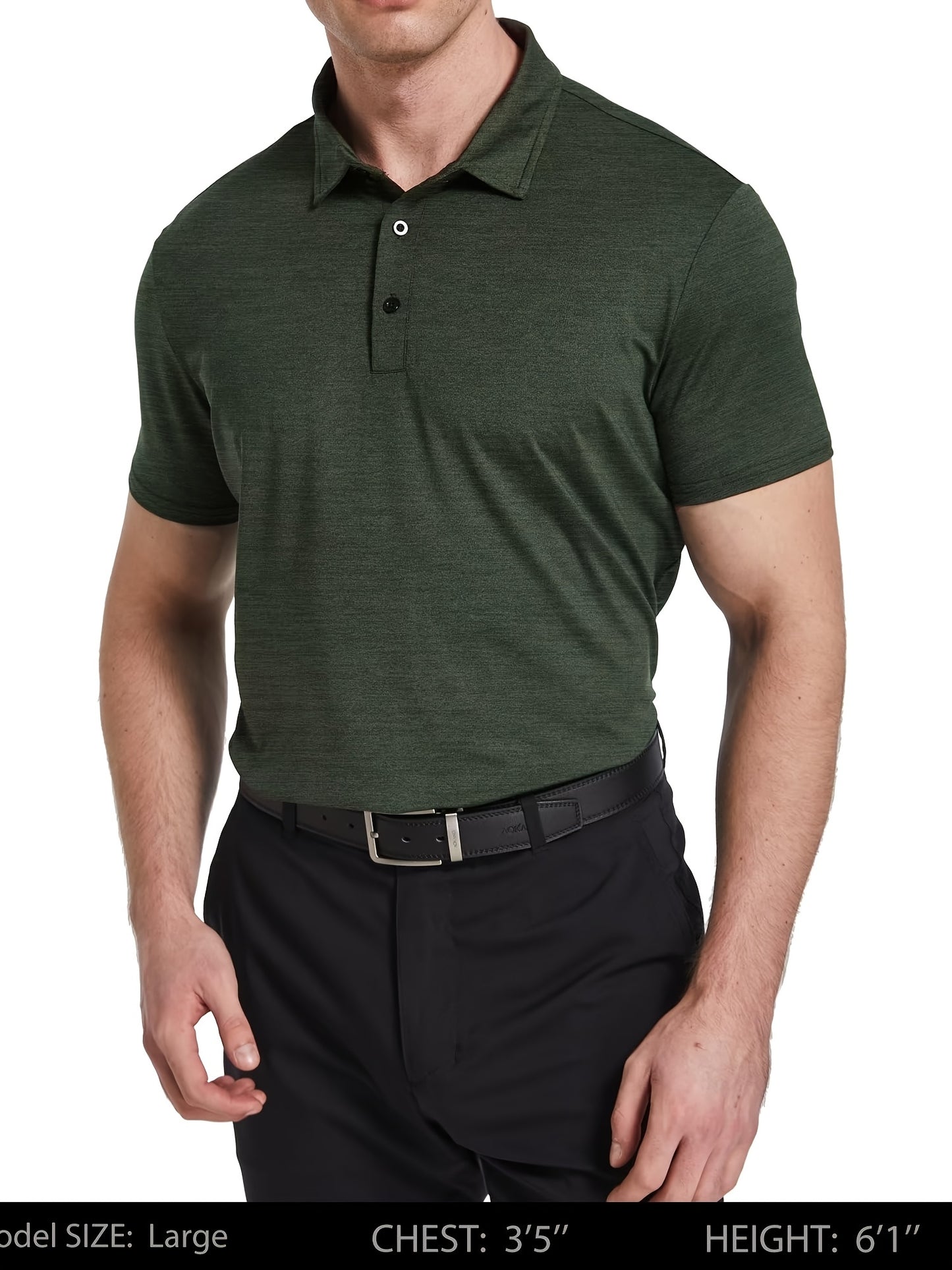 HOPLYNN 6 Pack Men's Performance Polo Shirts Moisture Wicking Short Sleeve Golf Athletic Casual Collared T Shirt