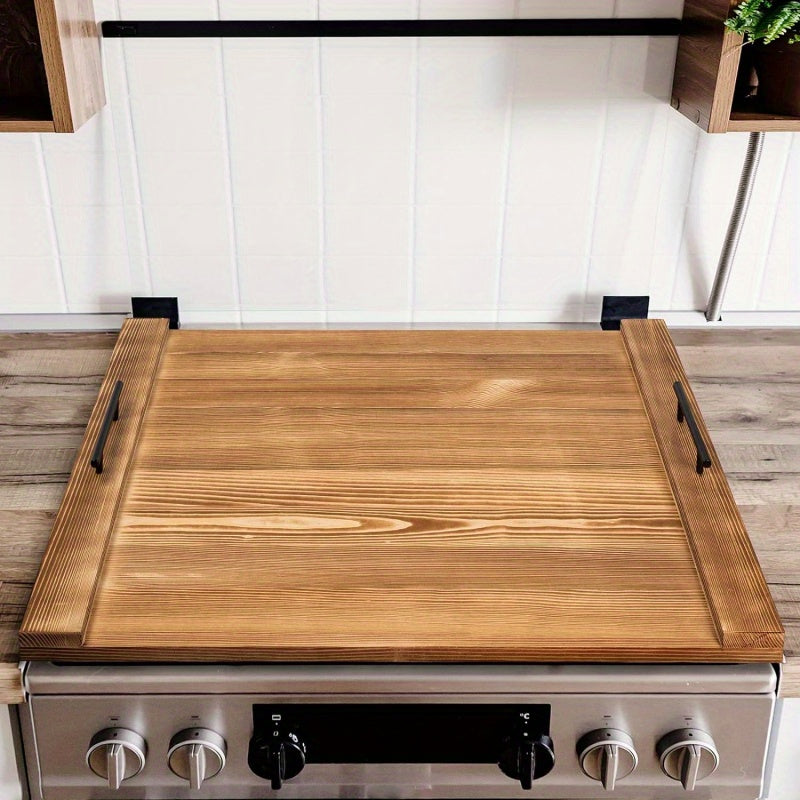 All In One Kitchen Tool Stove Cover Cutting Board Sink Cover Serving Tray Wood Stovetop Protector