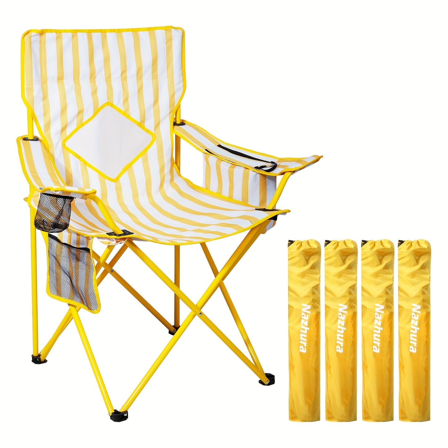 2/4pcs Folding Chair, Camping Chair with a Weight Capacity of 450Lbs, Breathable Mesh Design, Foldable for Easy Carrying. Get Once to Meet The Needs of The Whole Family. Suitable for Camping Trips And Courtyard Use.