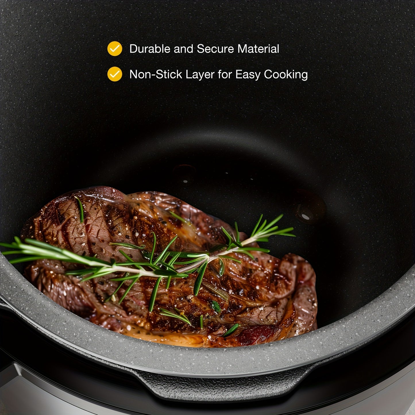 12-in-1 Stainless Steel Electric Pressure Cooker & Warmer - 6/8 Quart Multi-Cooker with Sterilizer, Saute, and Timer Functions, Black Lid, Perfect for Healthy Cooking and Meal Prep, Kitchen Appliance | Sleek Kitchenware | Hig