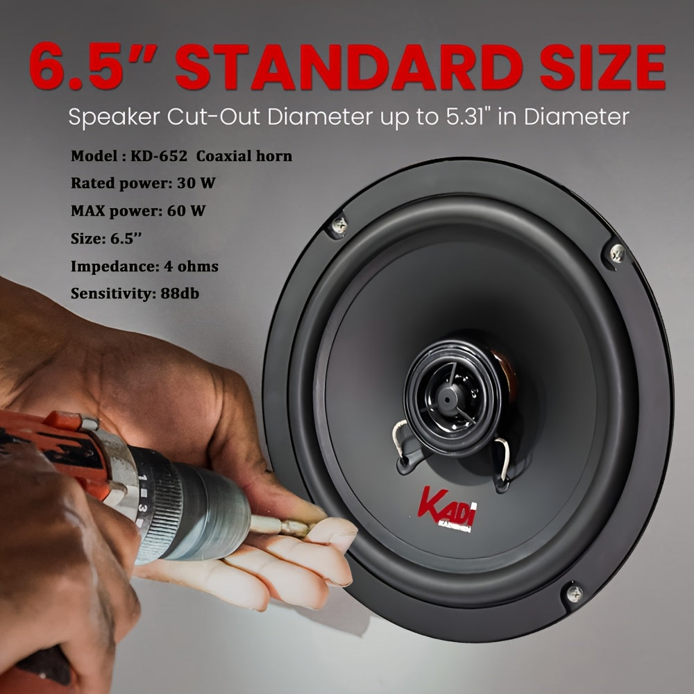 6.5 Inch Car Speakers Coaxial 2 Way 300W Universal Fit All Cars Dome Tweeter High Bass Midrange Easy Installation