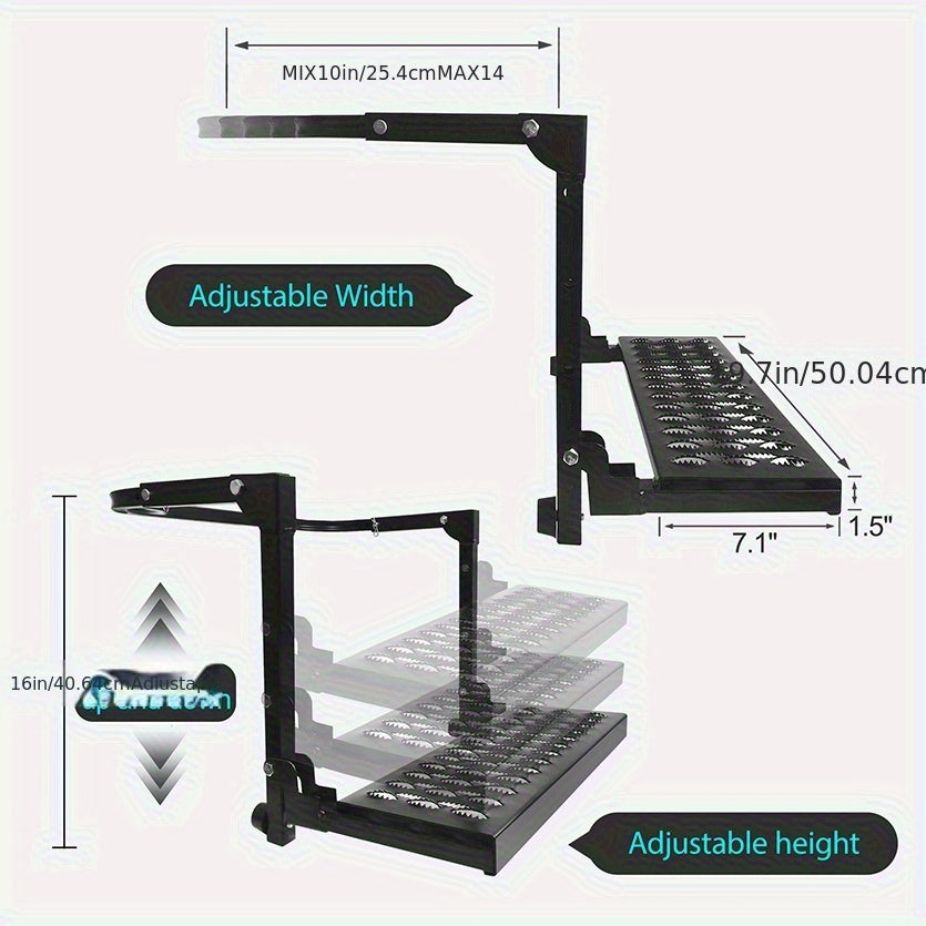 Kairay Folding Tire Step Portable Wheel Step Adjustable Height and Width Non Slip for Truck SUV Pickup Maximum 350 Pounds Suitable for Maximum Tire Width of 14 Inches Truck Accessories for Men Pickup Accessories