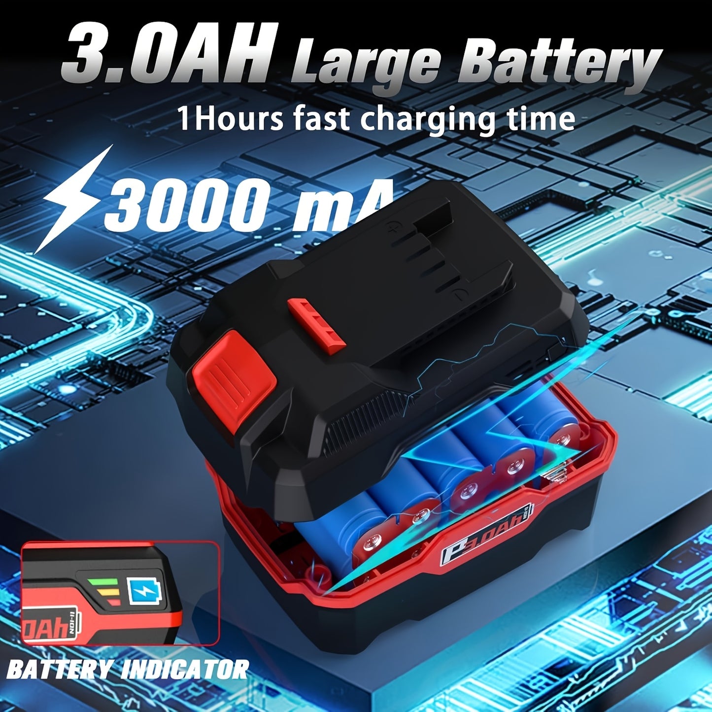 20V Cordless 1/2-Inch Impact Wrench, Maximum Torque 350ft. Lbs (475 Nm), Includes 1 Battery, 1-Hour Rapid Charger And 4 Impact Sockets with LED Lights And Tool Pouch, Car Repair Tools