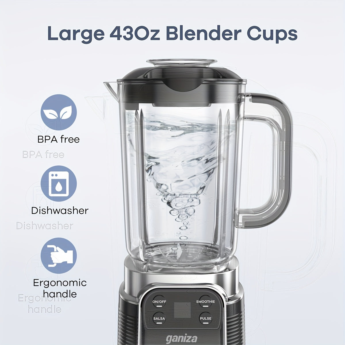 Smoothie Crusher 12 Piece Milkshake And Smoothie Blender 43 Ounce Large Blending Cup And 2 24 Ounce Portable Blending Cups Kitchen Personal Smoothie Maker With Automatic Smart Technology And Speed Controls