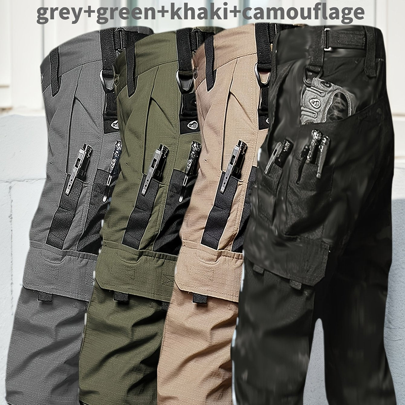 4 Pack Tactical Pants for Men Stretch, Ripstop Work Pants for Men, Lightweight Hiking Cargo Pants,, Outdoor Apparel, Gift for Summer
