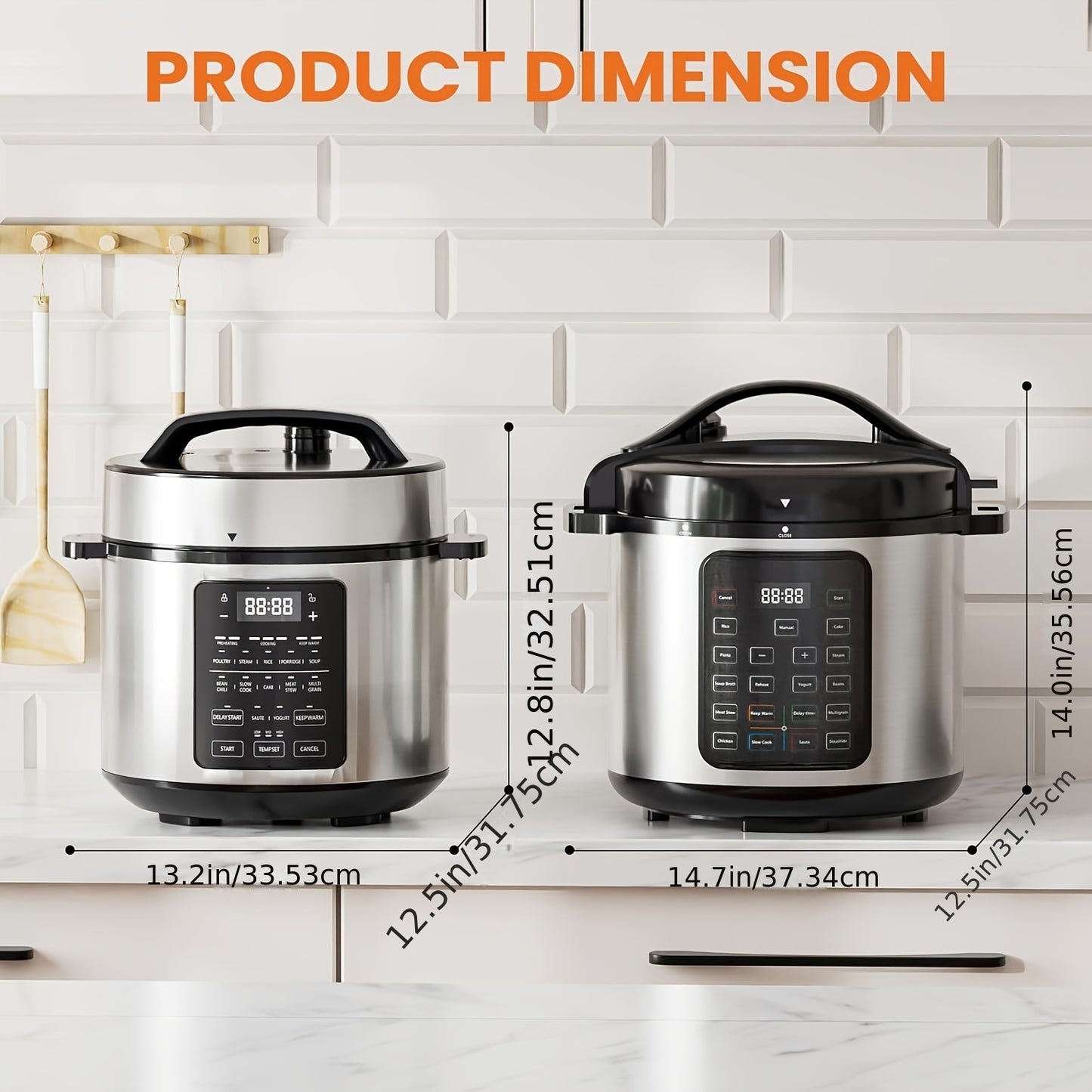 12-in-1 Stainless Steel Electric Pressure Cooker & Warmer - 6/8 Quart Multi-Cooker with Sterilizer, Saute, and Timer Functions, Black Lid, Perfect for Healthy Cooking and Meal Prep, Kitchen Appliance | Sleek Kitchenware | Hig