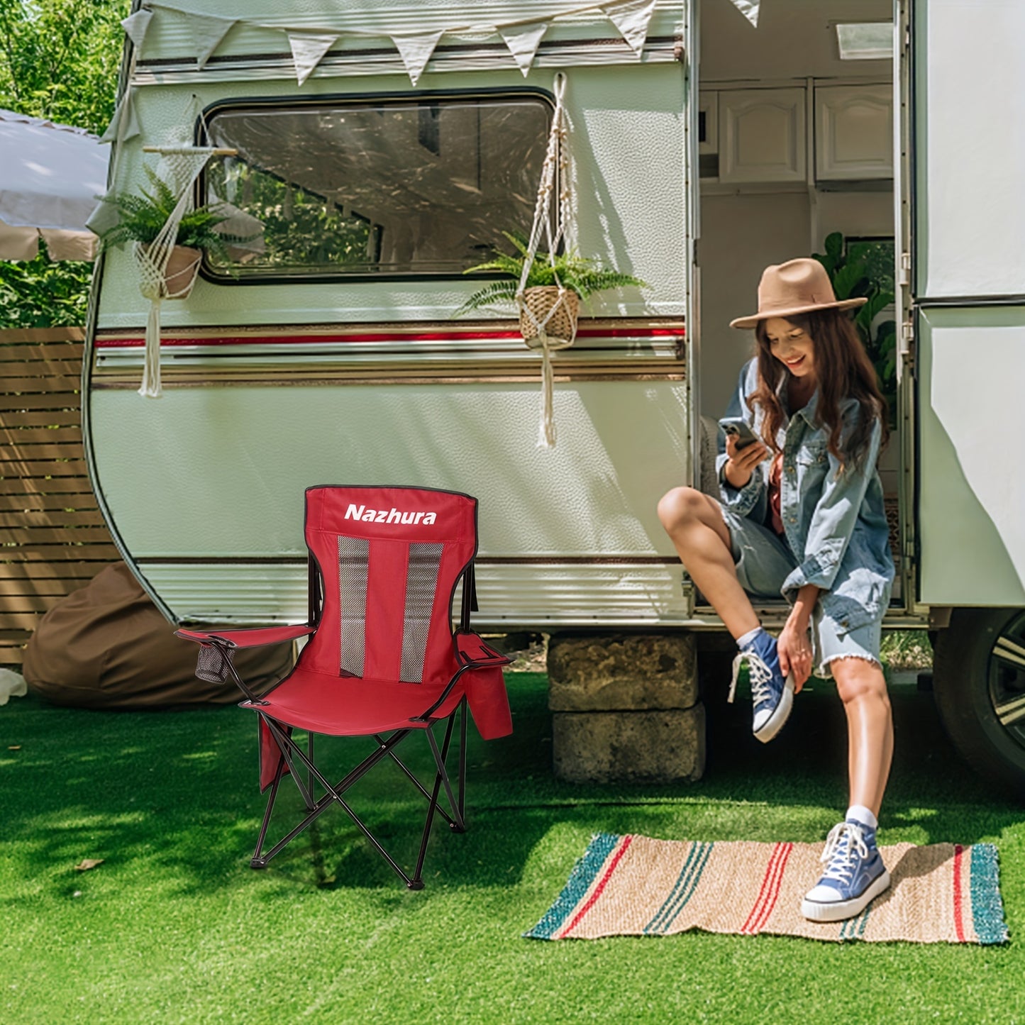 2/4pcs Folding Chair, Camping Chair with a Weight Capacity of 450Lbs, Breathable Mesh Design, Foldable for Easy Carrying. Get Once to Meet The Needs of The Whole Family. Suitable for Camping Trips And Courtyard Use.
