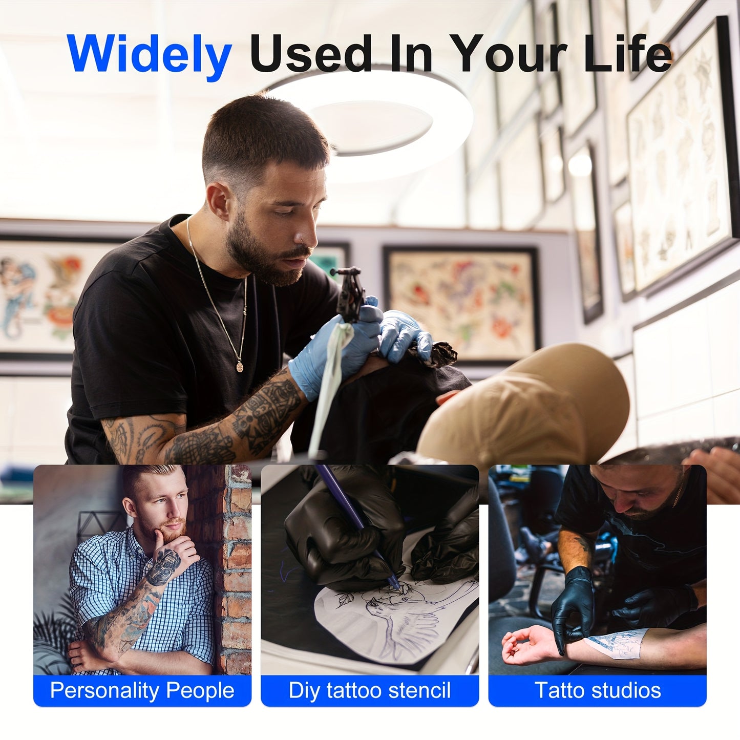 A4 Inkless Printer - Portable Thermal Printer for Wireless Mobile Travel, Supports Letter Mini Printing, Compatible with Mobile Phones And Laptops, Suitable Folding Paper/rolling/tattoo Paper