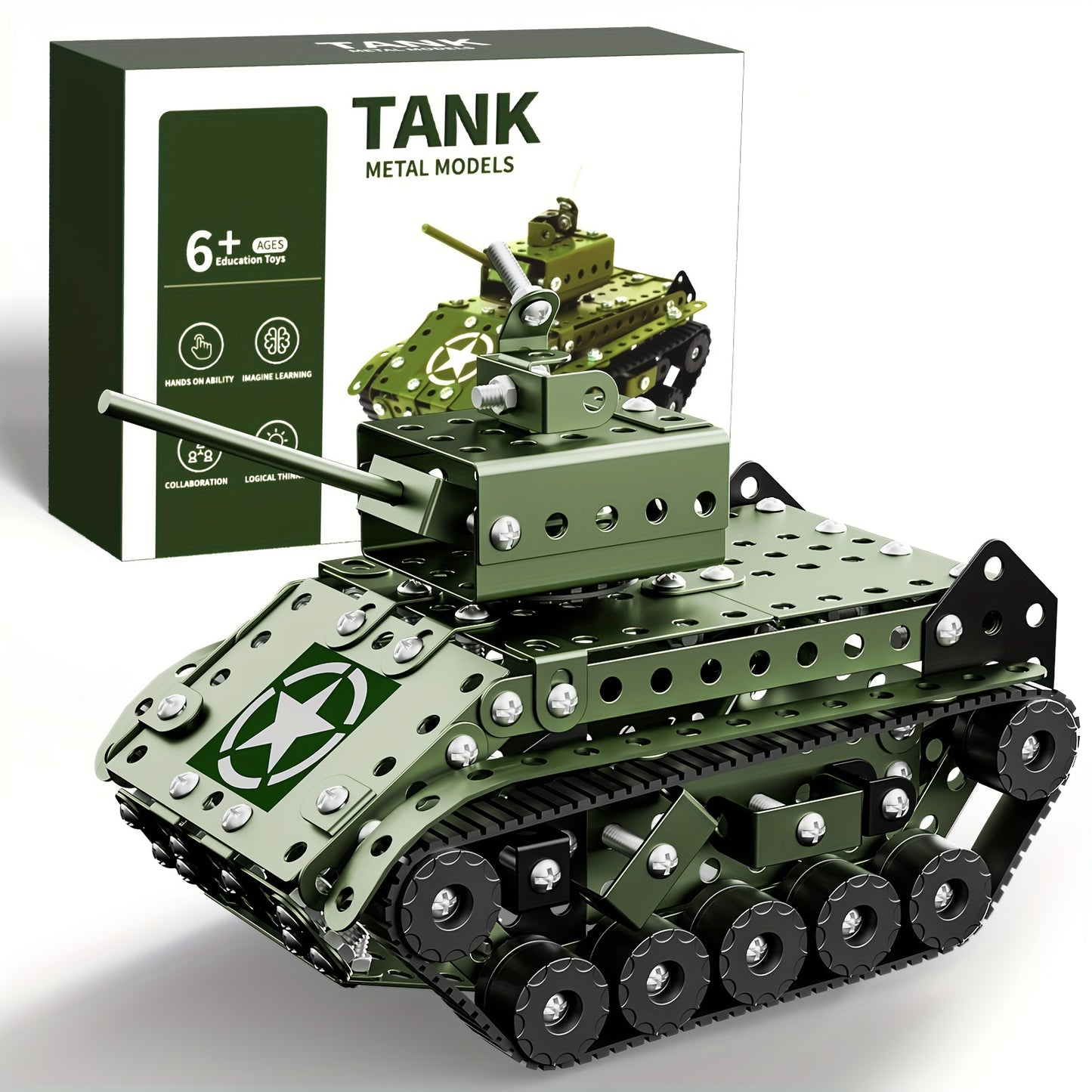 STEM Building Projects Model Army Tank Set - 284pcs STEM Project Building Toys For Kids Ages 8-12, Assembly Science Kit Educational Toys Gift For Kids Boys 7 8 9 10 11 12-16 Years Old