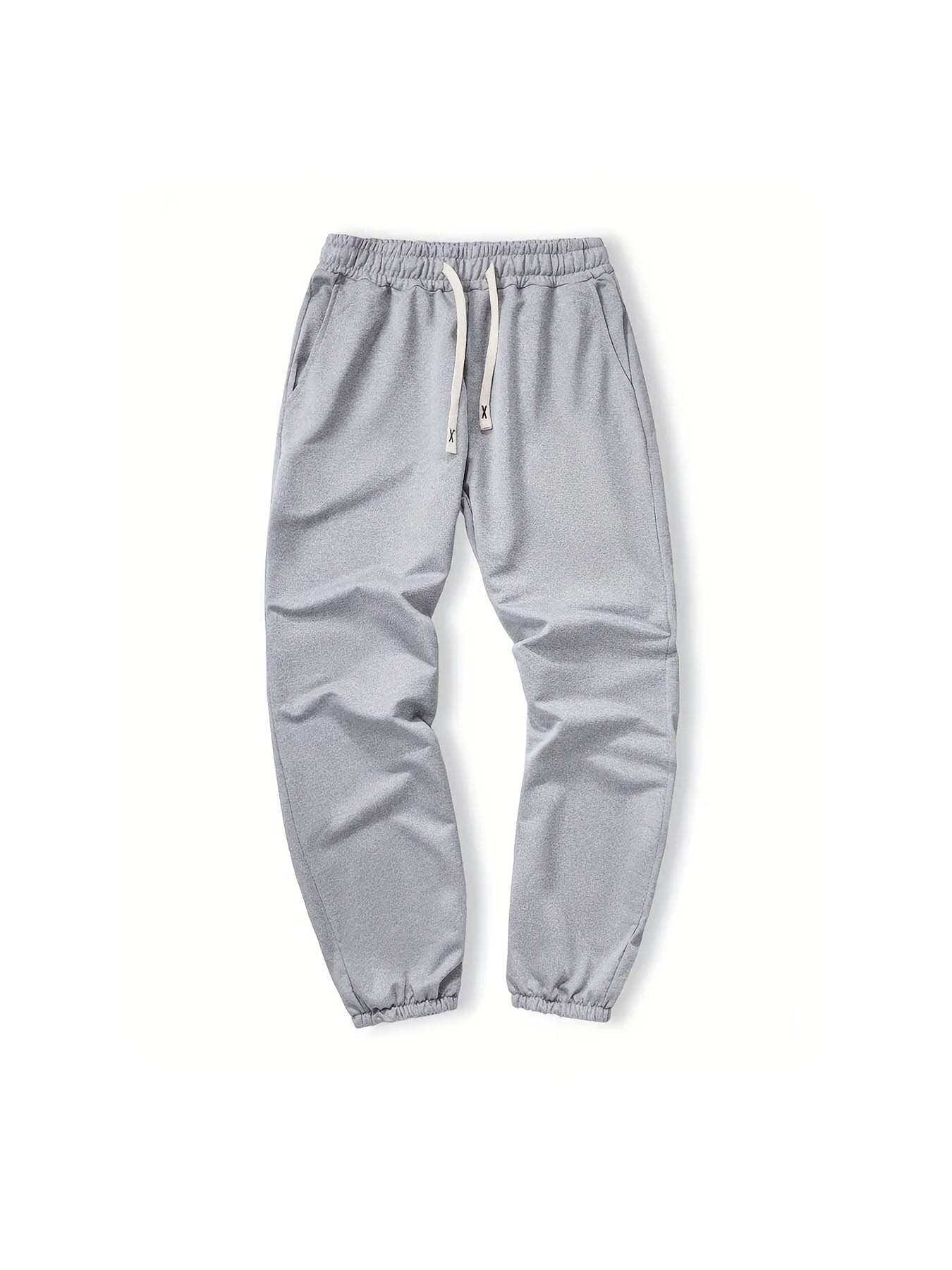 4pcs Set Of Mens Solid Color Regular Fit Cuffed Sweatpants - Soft Slight Stretch Polyester Fabric, Drawstring Waist, Multiple Pockets, Machine Washable - Perfect for Jogging, Outdoors Sports And Casual Wear