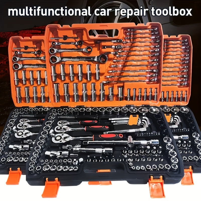 151 Professional Car Master Tool Set - Premium Tool Set For Car, Bicycle And Motorcycle Repair - Compact, Portable, Complete Solution With Ratchet Wrench, Various Screwdriver Sets, No Battery
