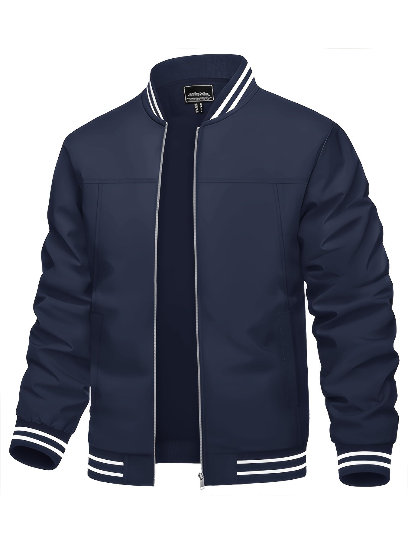 Lightweight Breathable Bomber Jacket for Men Casual Windbreaker with Full Zip Closure Multiple Pockets Ideal for Business Golf Hiking and Casual Attire