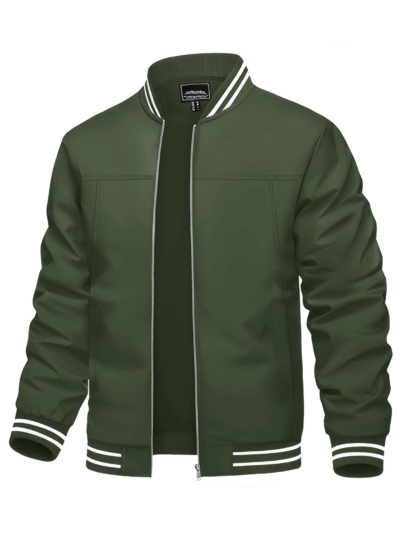 Lightweight Breathable Bomber Jacket for Men Casual Windbreaker with Full Zip Closure Multiple Pockets Ideal for Business Golf Hiking and Casual Attire