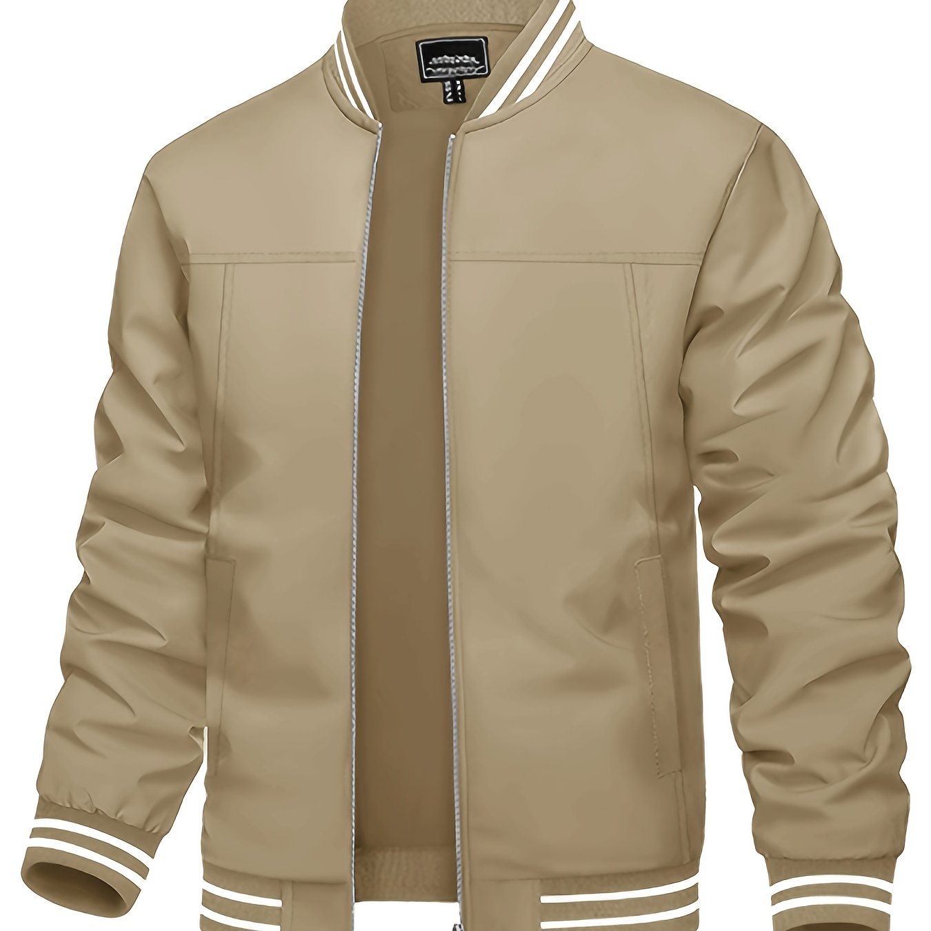 Lightweight Breathable Bomber Jacket for Men Casual Windbreaker with Full Zip Closure Multiple Pockets Ideal for Business Golf Hiking and Casual Attire