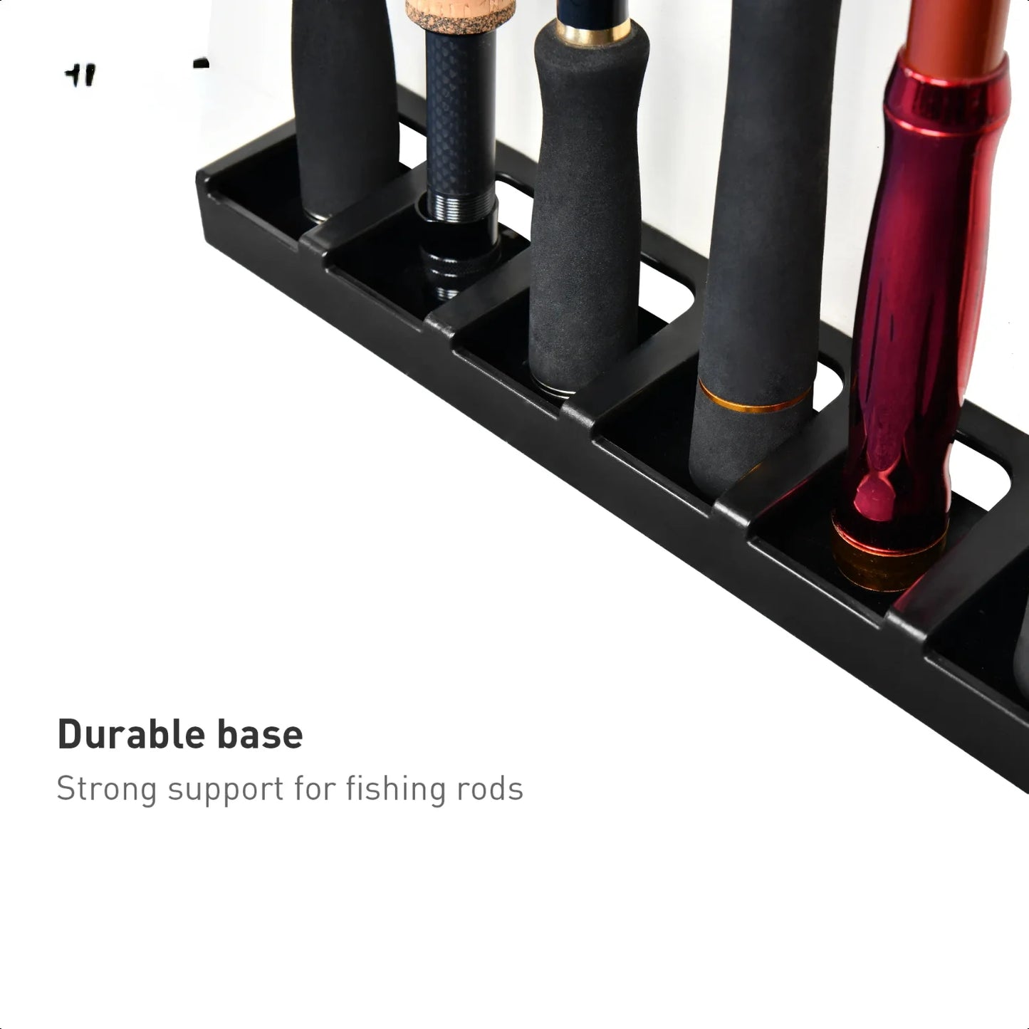 WV2 Vertical 6 Rod Rack Fishing Pole Holder Wall Mount Modular Garage Storage Solution