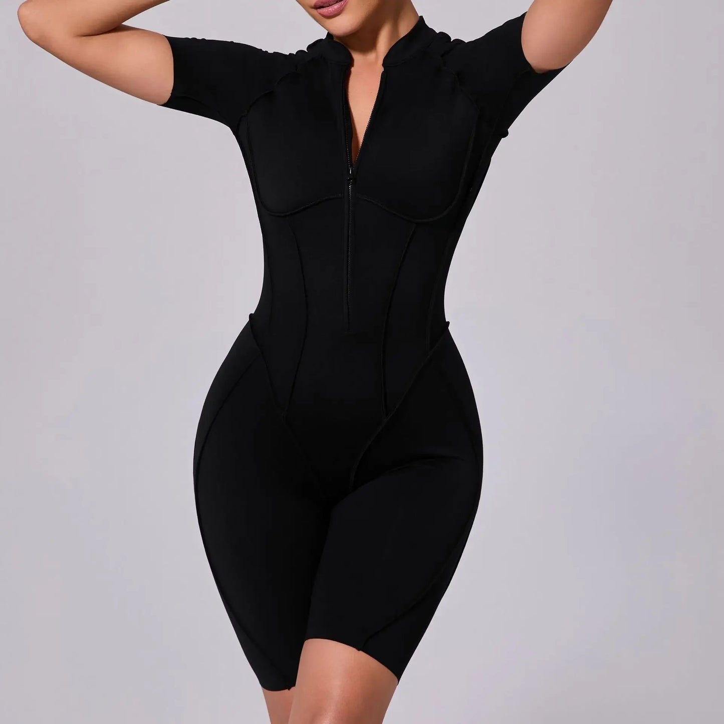 For Women Sports Jumpsuits Sets Fitness Bodysuit Shorts Gym
