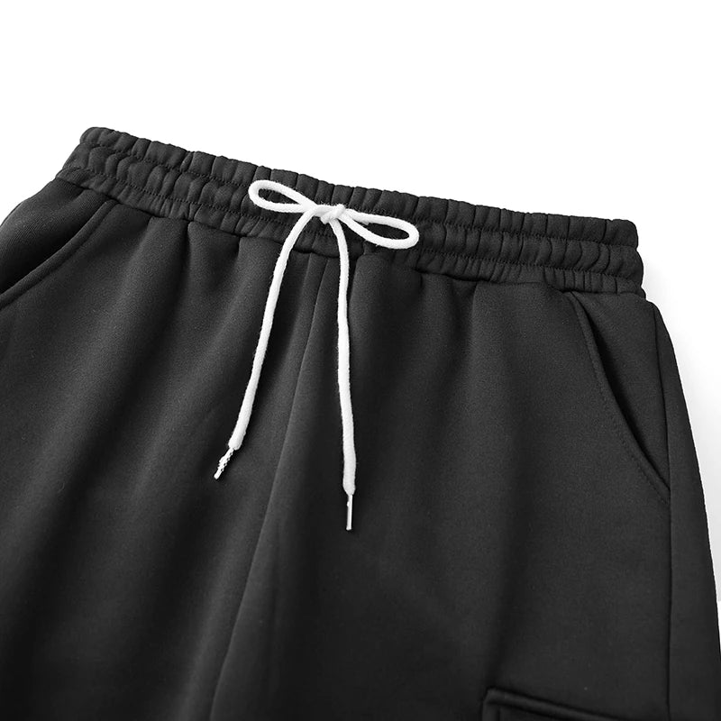 Men s Stylish Fleece Jogger Pants with Drawstring Waistband Solid Color