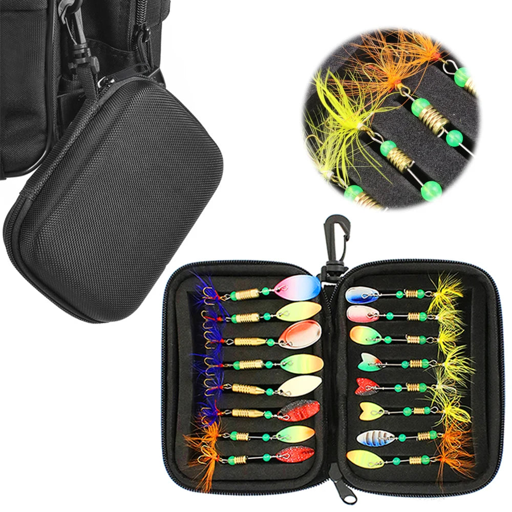 16pcs Fishing Spoons Lures Metal Baits Set for Trout Bass