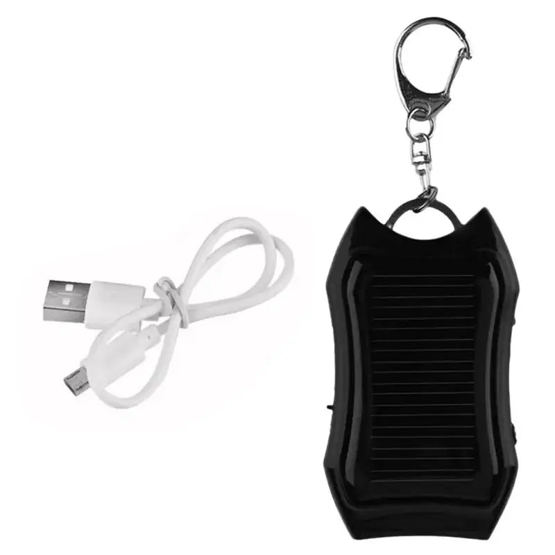 Solar Battery Charger With 3 LED Flashlight And Keychain Portable 1500mAh Mobile Power Rechargeable Power Bank For Cellphone