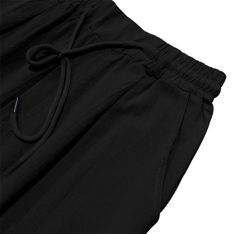 Men's Lightweight Drawstring Linen Pants with Pockets