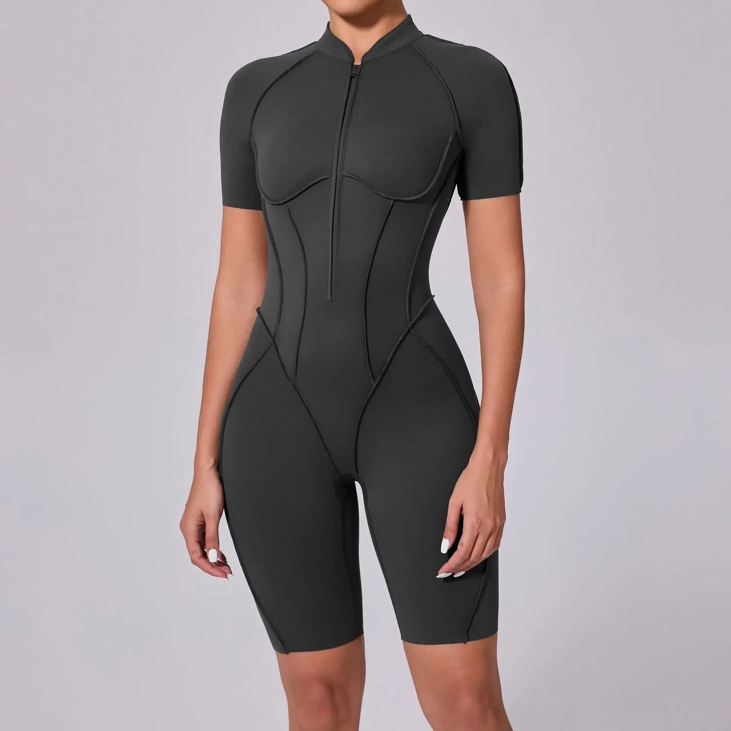 For Women Sports Jumpsuits Sets Fitness Bodysuit Shorts Gym