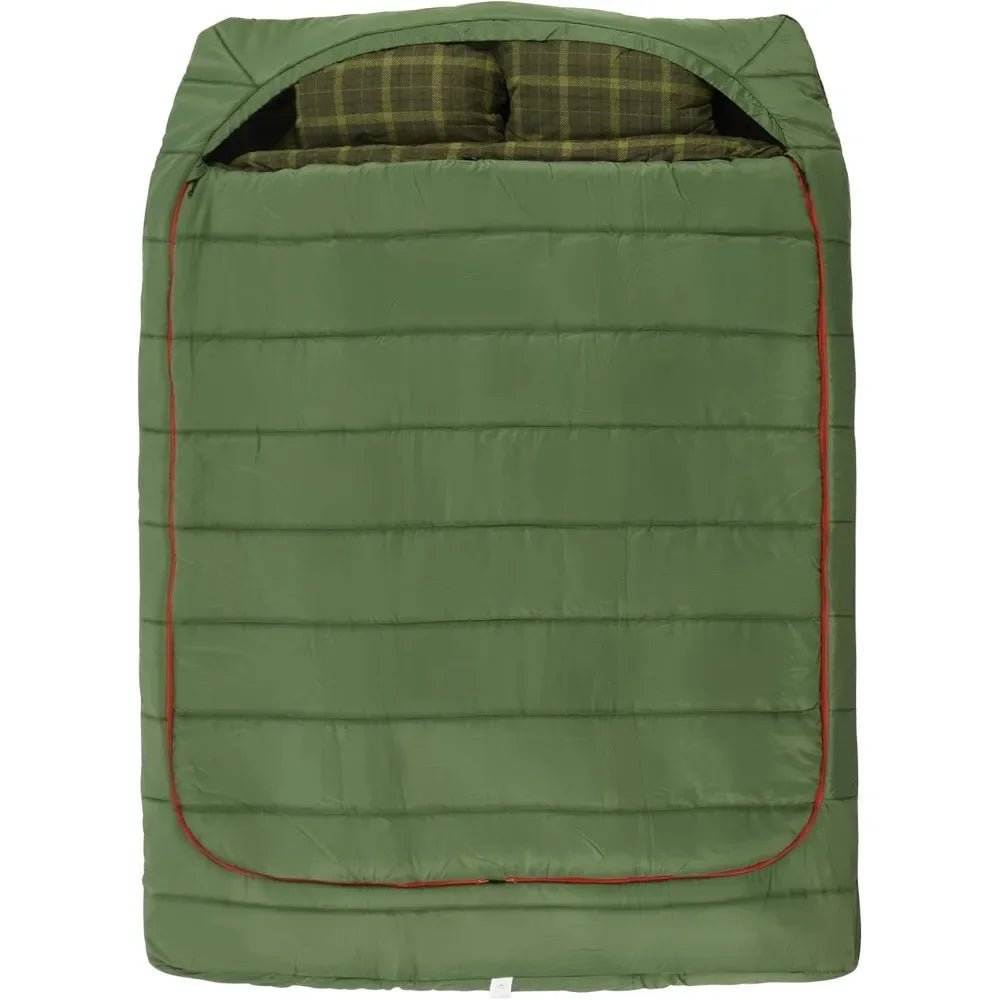 0 Degree Flannel Double Sleeping Bag for Couples and Families Ideal for Camping and Hiking in All Seasons