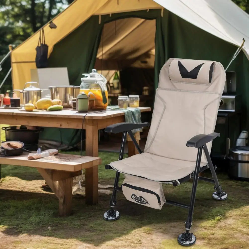 Reclining Fishing Chair Foldable Outdoor Chair with Storage Bag Portable Oxford Cloth Hunting Seat