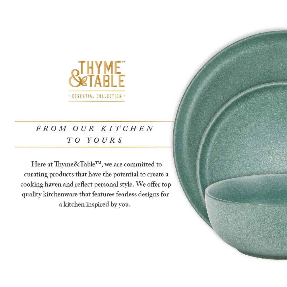 12 Piece Stoneware Dinnerware Set Caspian Green Collection