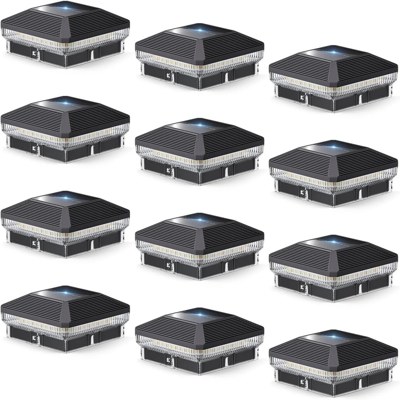 6 Pack 4x4 Solar Post Lights Outdoor 40 LEDs 30 Lumens Fence Post Solar Lights with 3 Modes