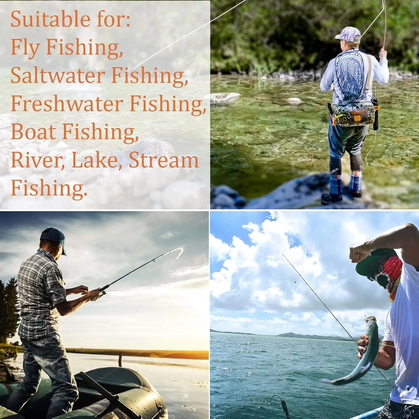 Fishing Net for Trout, Fly Fishing Net with Soft Rubber Mesh, Wooden Handle for Freshwater Saltwater Fishing, Catch and Release