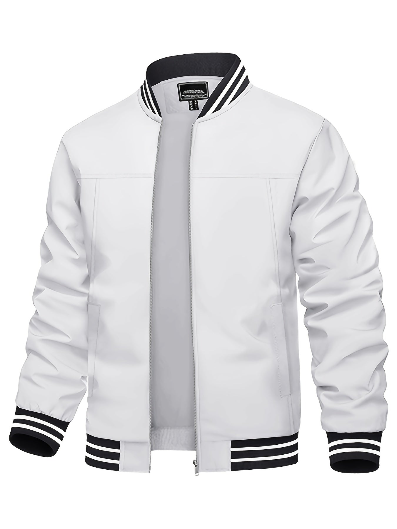 Lightweight Breathable Bomber Jacket for Men Casual Windbreaker with Full Zip Closure Multiple Pockets Ideal for Business Golf Hiking and Casual Attire