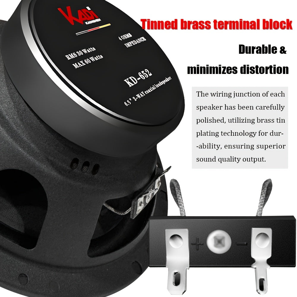 6.5 Inch Car Speakers Coaxial 2 Way 300W Universal Fit All Cars Dome Tweeter High Bass Midrange Easy Installation
