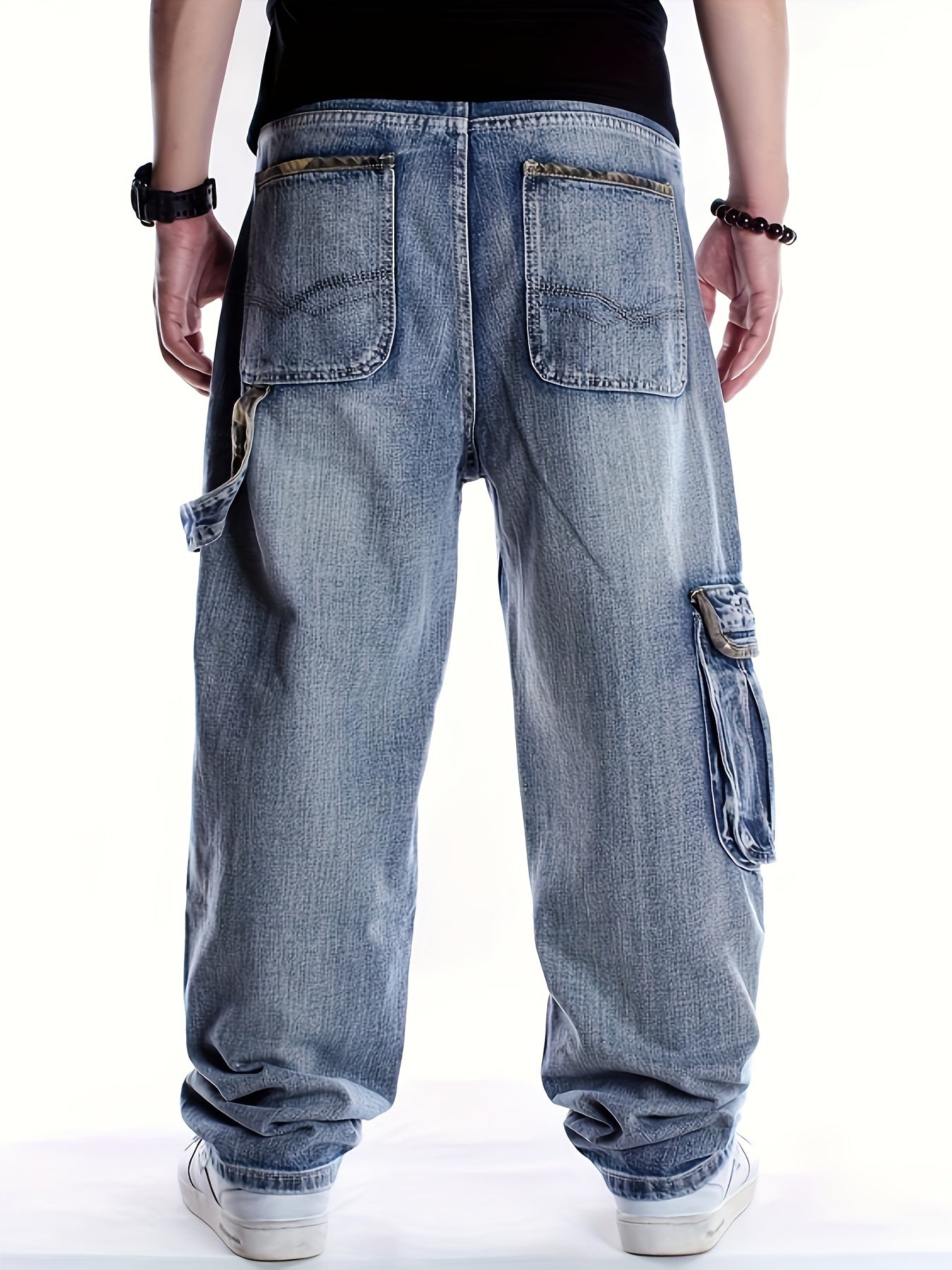 Men's Casual Jeans With American Camouflage Border Pants