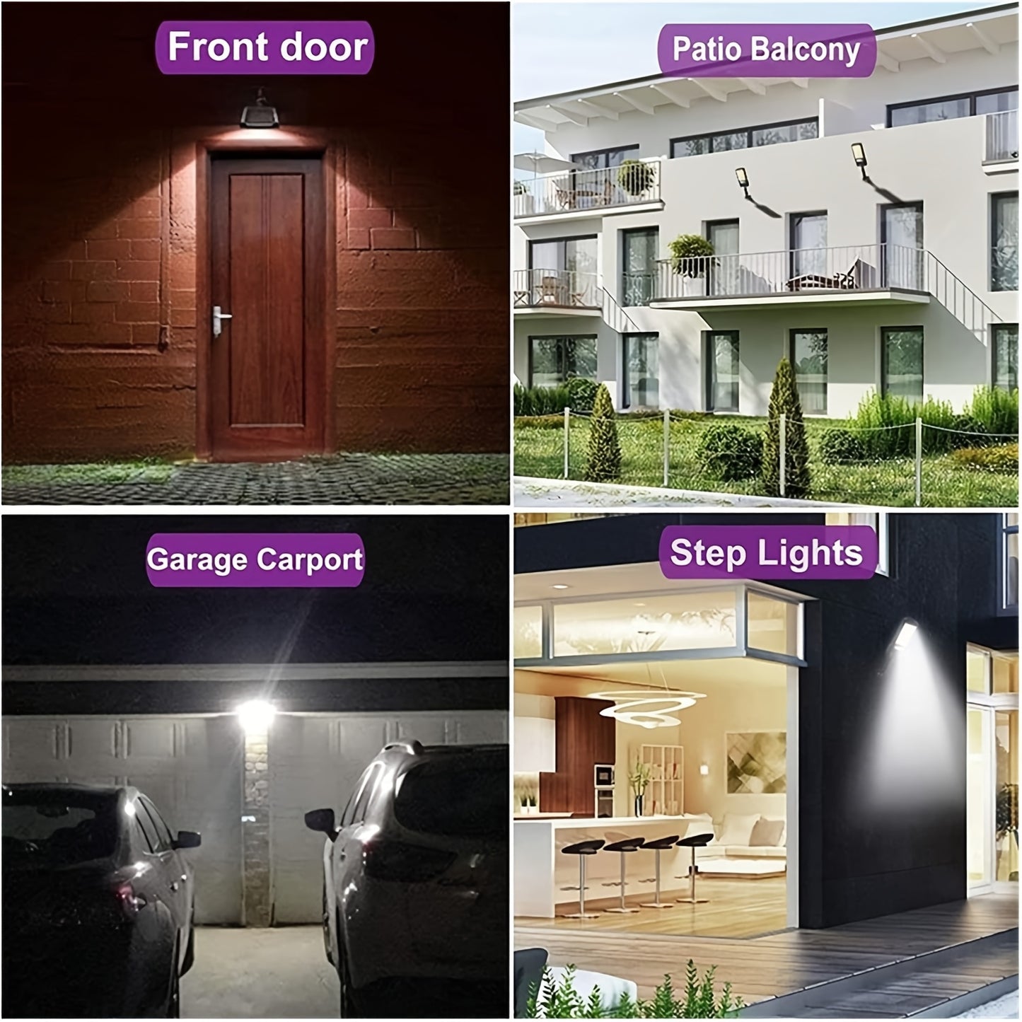 8pcs Solar Street Light Outdoor 108 COB LED Motion Sensor Security Lights with Reflector 3 Modes Flood Lamp for Garden Patio Yard Path Parking