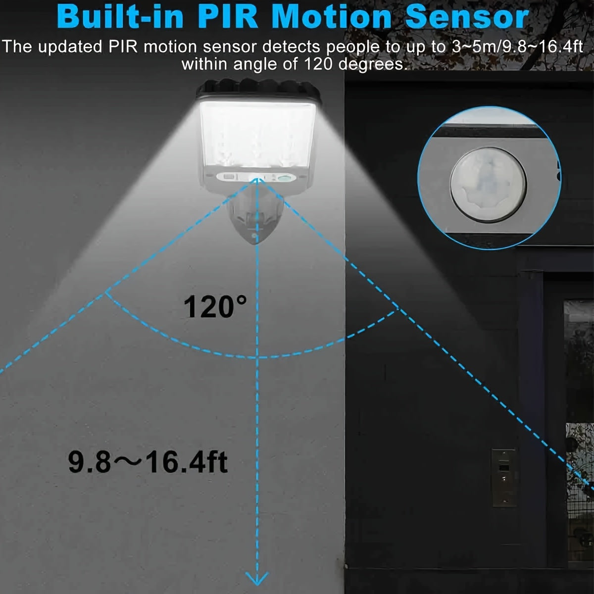 8pcs Solar Street Light Outdoor 108 COB LED Motion Sensor Security Lights with Reflector 3 Modes Flood Lamp for Garden Patio Yard Path Parking