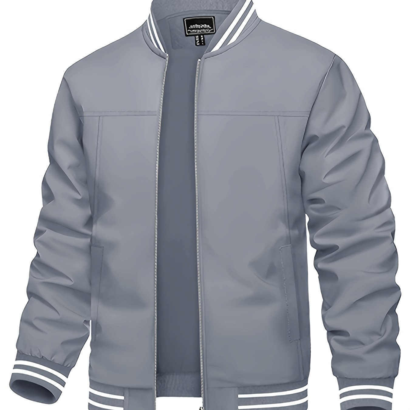 Lightweight Breathable Bomber Jacket for Men Casual Windbreaker with Full Zip Closure Multiple Pockets Ideal for Business Golf Hiking and Casual Attire