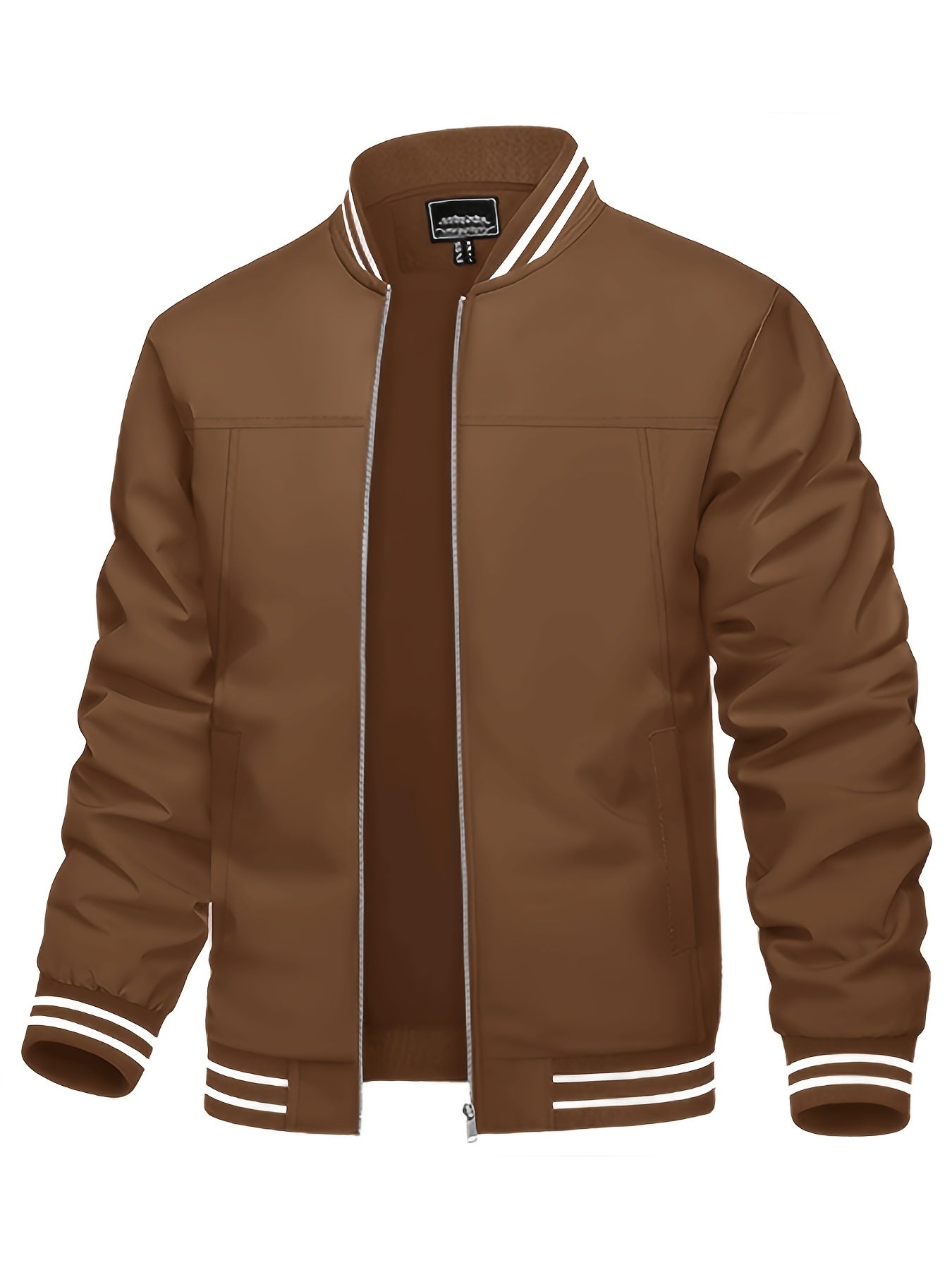Lightweight Breathable Bomber Jacket for Men Casual Windbreaker with Full Zip Closure Multiple Pockets Ideal for Business Golf Hiking and Casual Attire