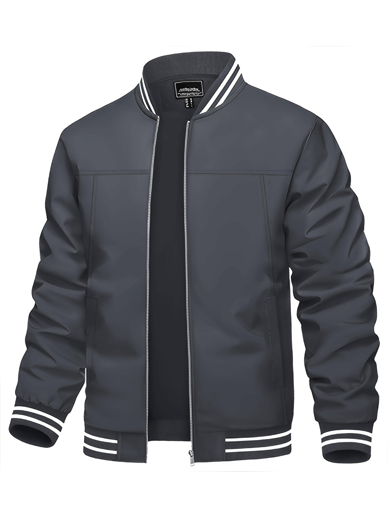 Lightweight Breathable Bomber Jacket for Men Casual Windbreaker with Full Zip Closure Multiple Pockets Ideal for Business Golf Hiking and Casual Attire