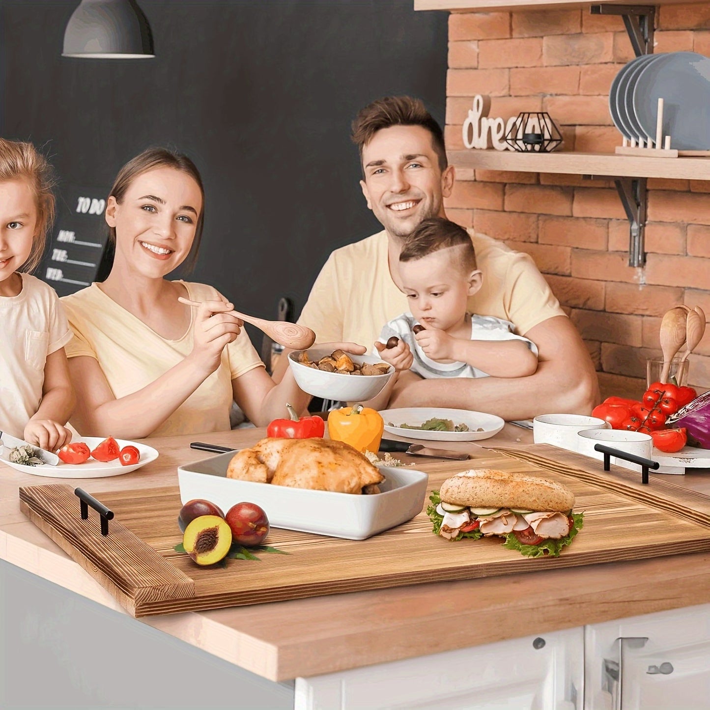 All In One Kitchen Tool Stove Cover Cutting Board Sink Cover Serving Tray Wood Stovetop Protector