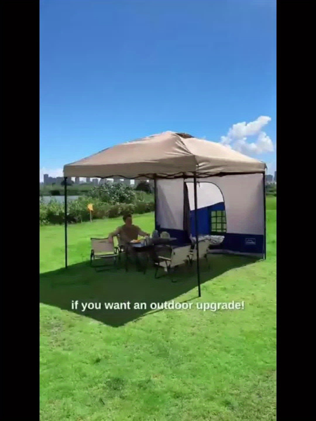 Kampkeeper Side Tent for 10 Foot by 10 Foot Pop Up Canopy Easy Set Up Gazebo Compatible with 10 Foot Wide Tents Blue Only Side Tent