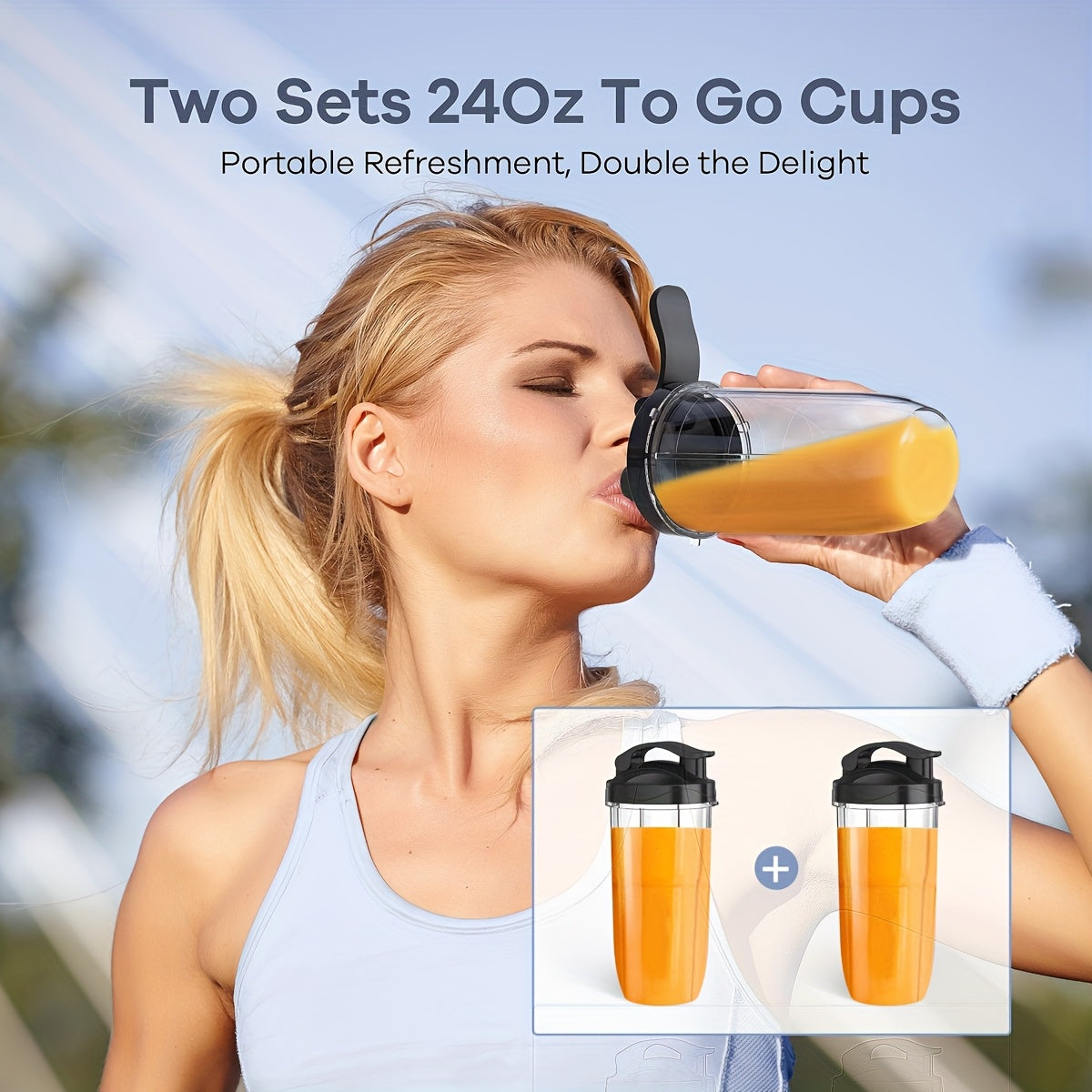 Smoothie Crusher 12 Piece Milkshake And Smoothie Blender 43 Ounce Large Blending Cup And 2 24 Ounce Portable Blending Cups Kitchen Personal Smoothie Maker With Automatic Smart Technology And Speed Controls