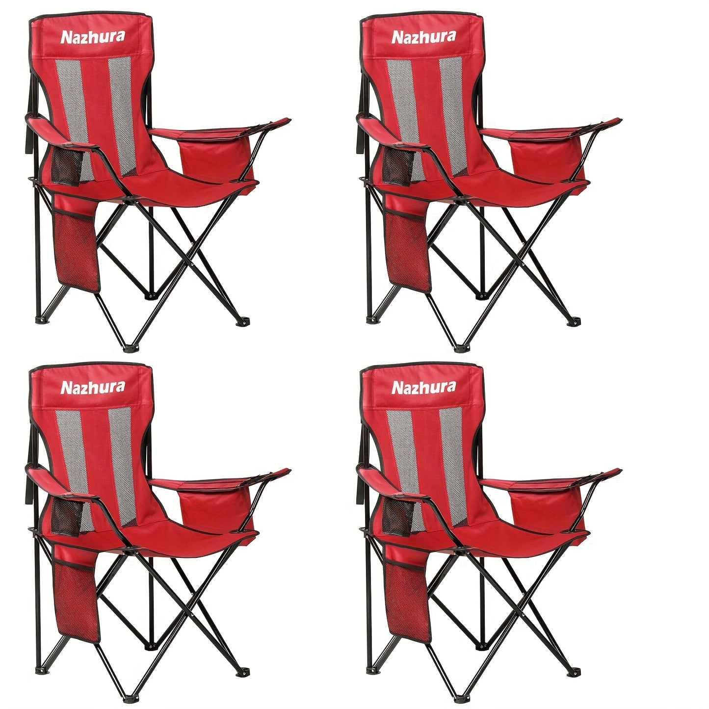 2/4pcs Folding Chair, Camping Chair with a Weight Capacity of 450Lbs, Breathable Mesh Design, Foldable for Easy Carrying. Get Once to Meet The Needs of The Whole Family. Suitable for Camping Trips And Courtyard Use.